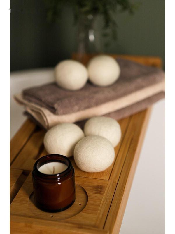 Шарики для стирки и сушки белья, набор 6 шт, натуральная шерсть