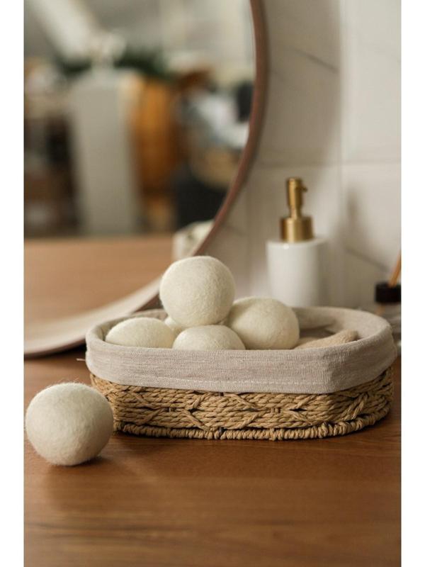 Шарики для стирки и сушки белья, набор 6 шт, натуральная шерсть