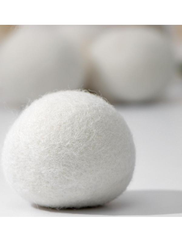 Шарики для стирки и сушки белья, набор 6 шт, натуральная шерсть