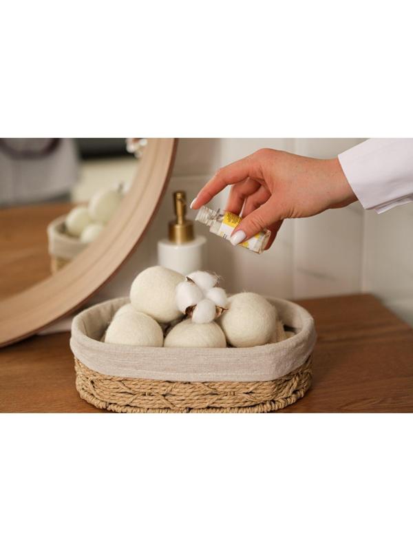 Шарики для стирки и сушки белья, набор 6 шт, натуральная шерсть