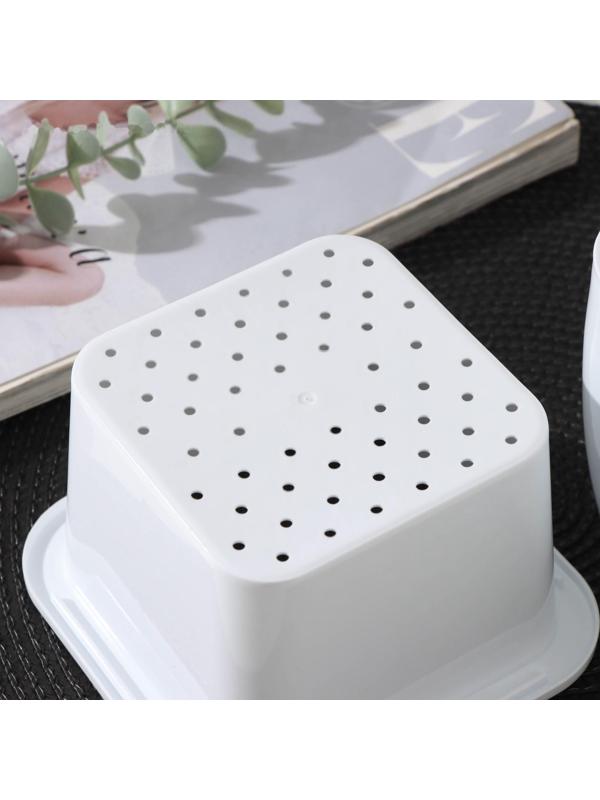 Кашпо со вставкой «Глянец», 1,2 л (0,8 л), цвет белый