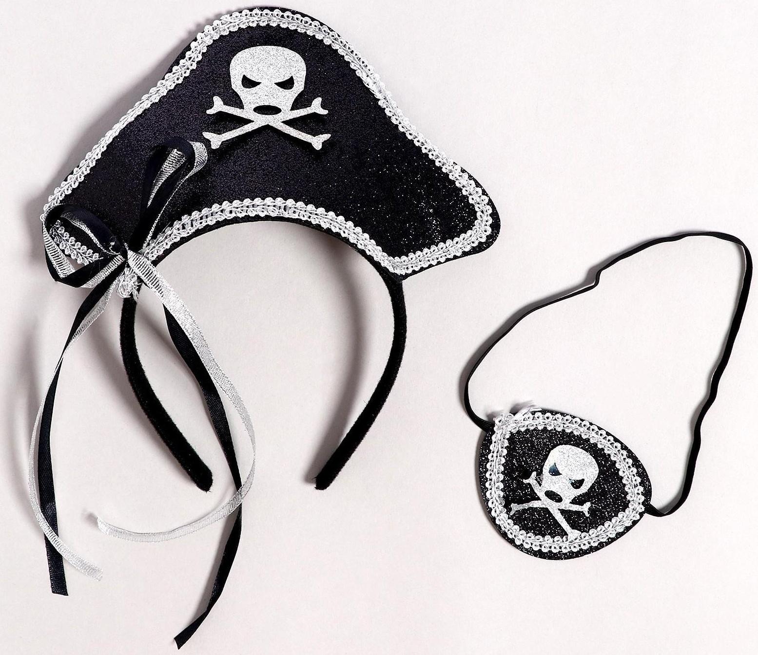 Карнавальный набор «Пират», 2 предмета: ободок, повязка на глаз
