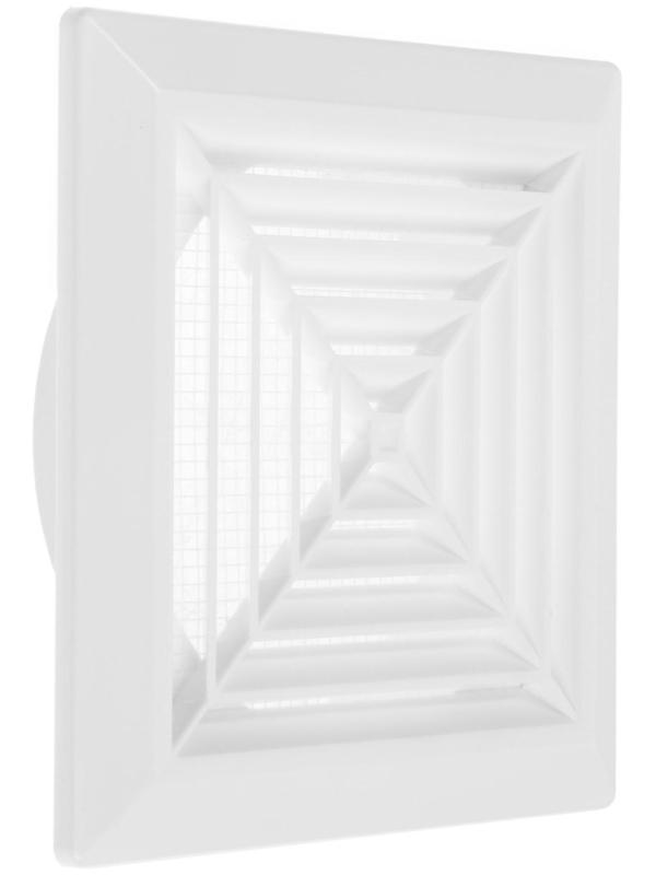 Площадка торцевая ZEIN Люкс Л160/125ДФ, 160х160 мм, с круглым фланцем d=125 мм, с решеткой