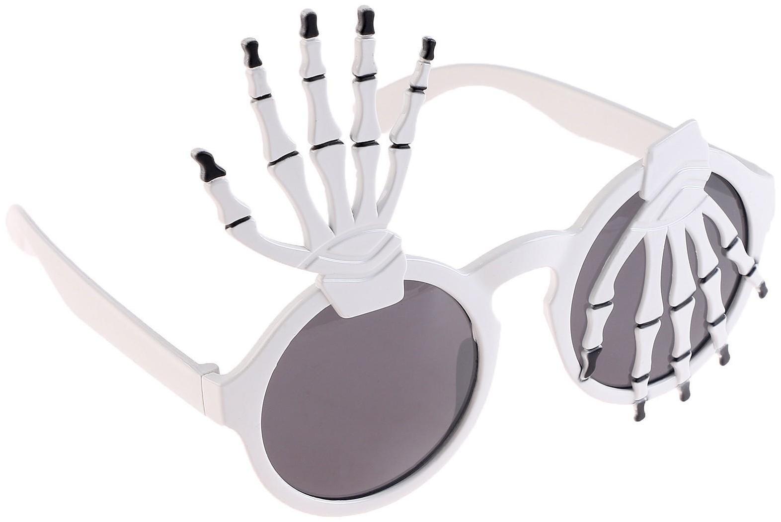 Карнавальные очки «Руки», цвет белый