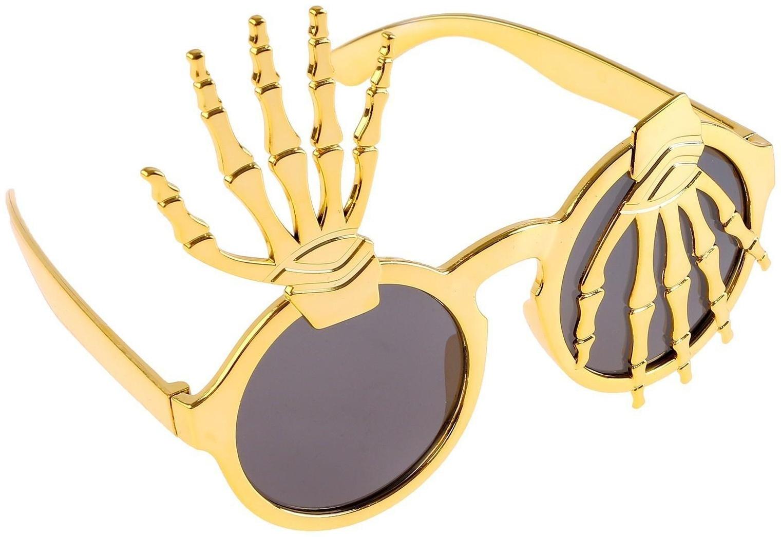 Карнавальные очки «Руки», цвет золотой
