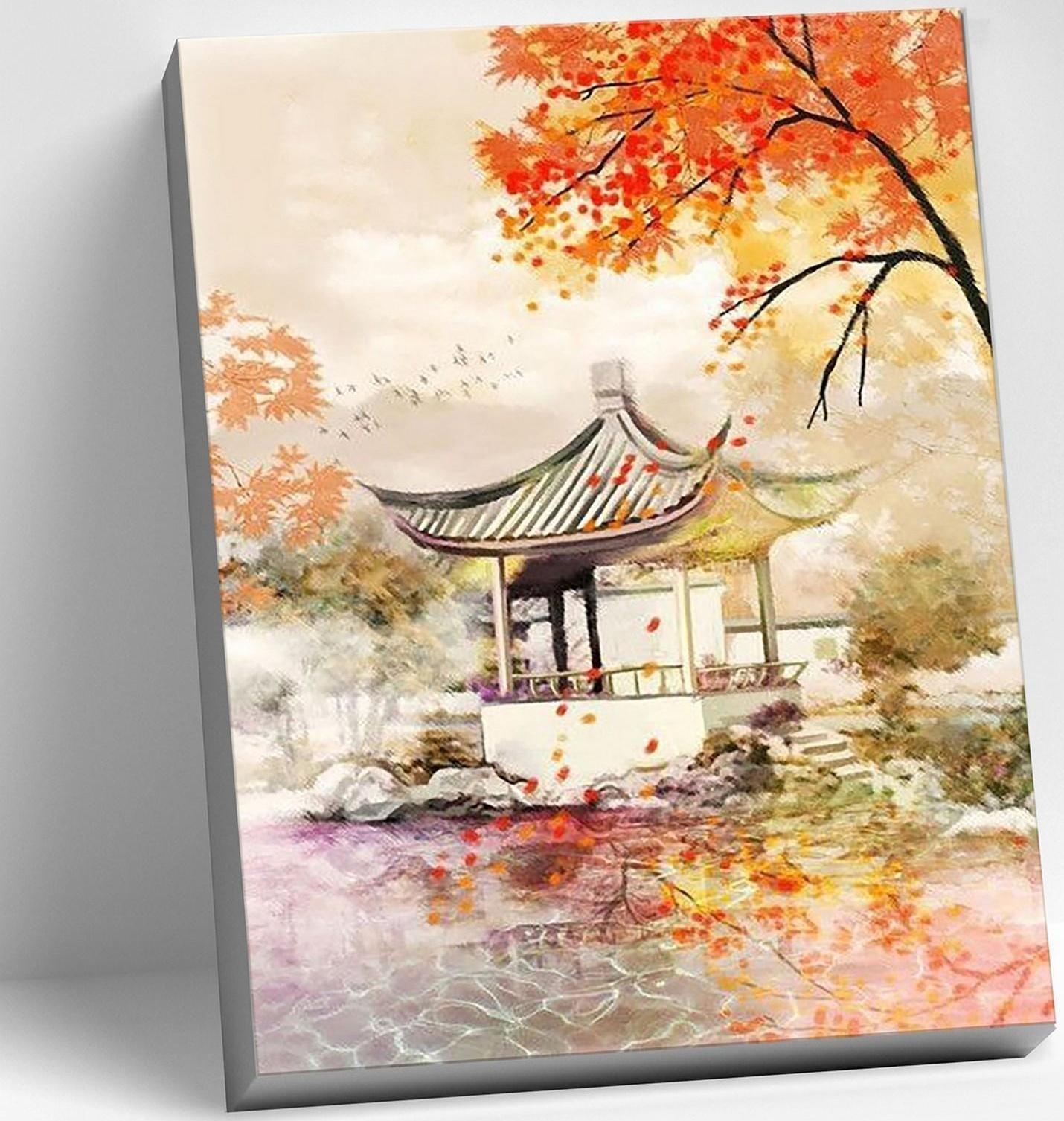 Картина по номерам 40 × 50 см «Японский пейзаж пастель» 26 цветов