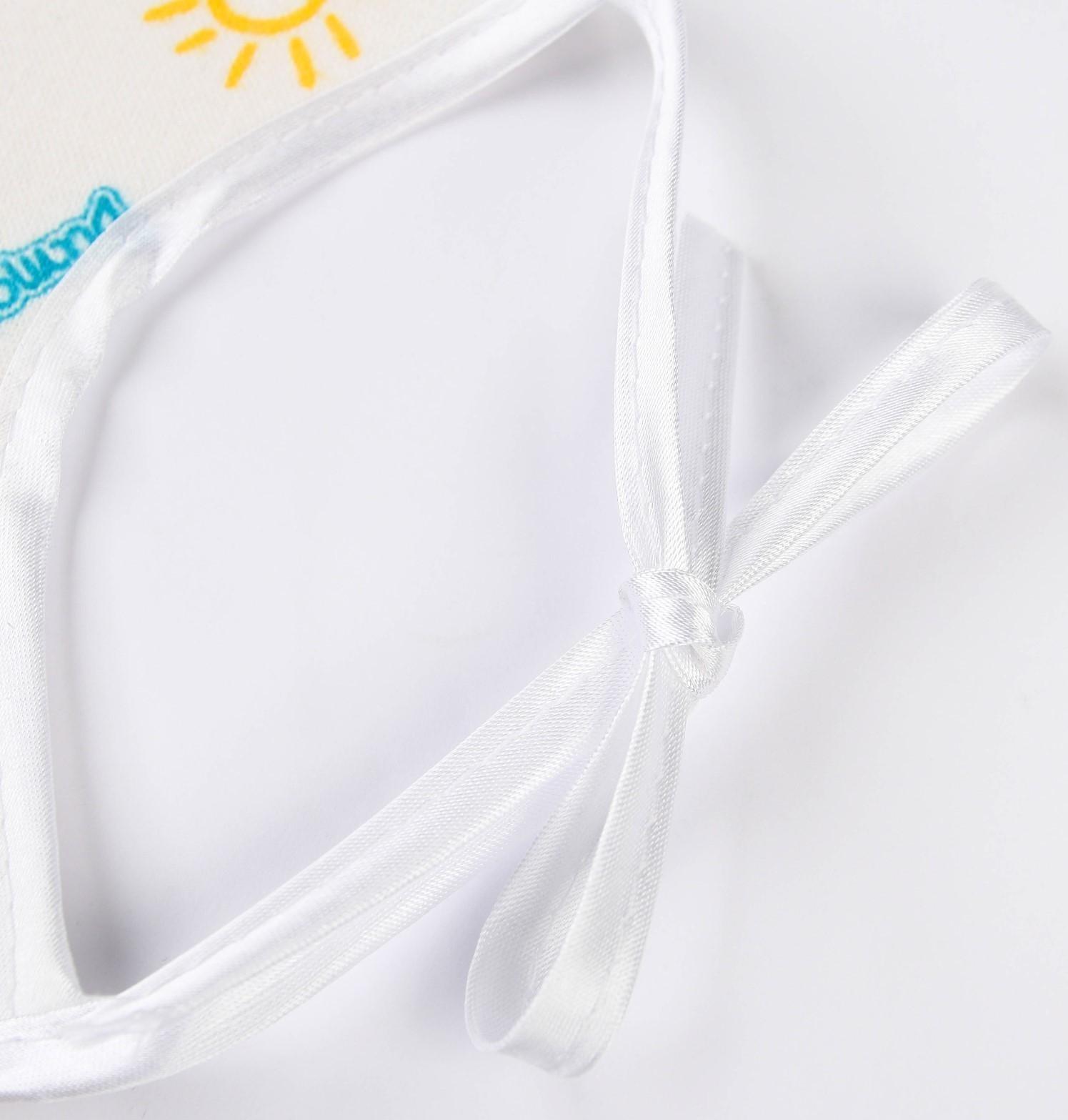 Нагрудник детский 18х18 см., микрофибра с ПВХ  покрытием «Витоша», белый