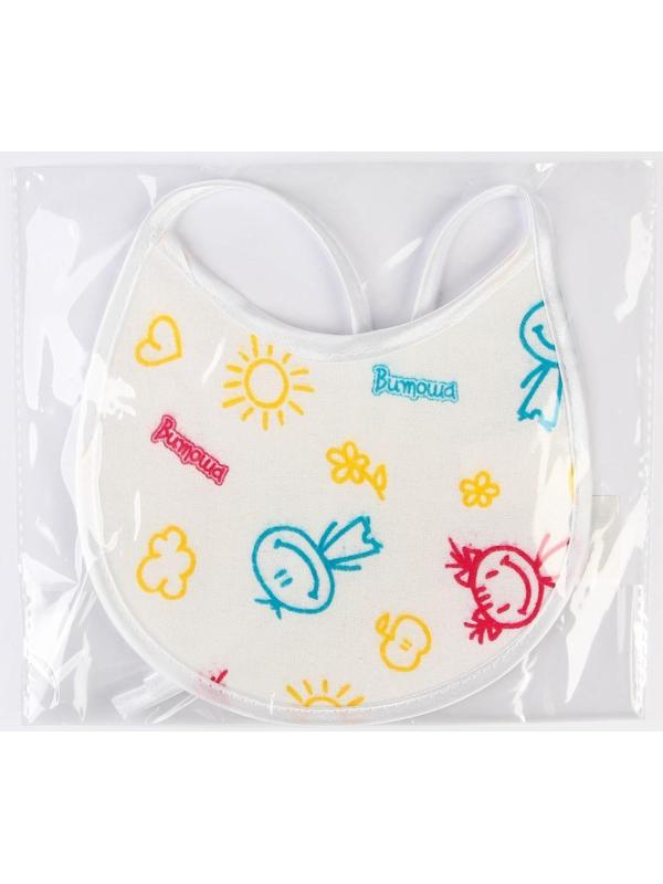 Нагрудник детский 18х18 см., микрофибра с ПВХ  покрытием «Витоша», белый