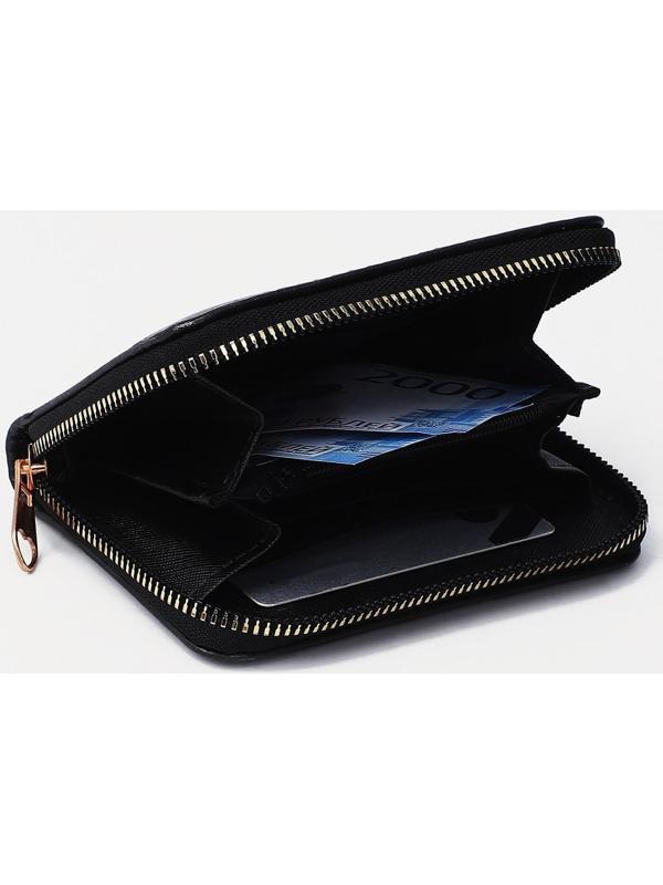 Кошелёк на молнии, цвет чёрный