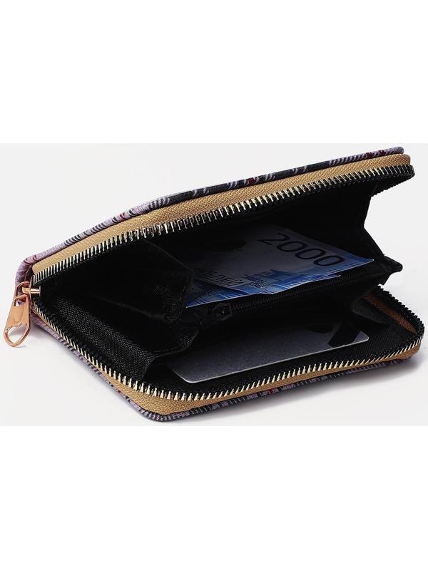 Кошелёк на молнии, цвет серый