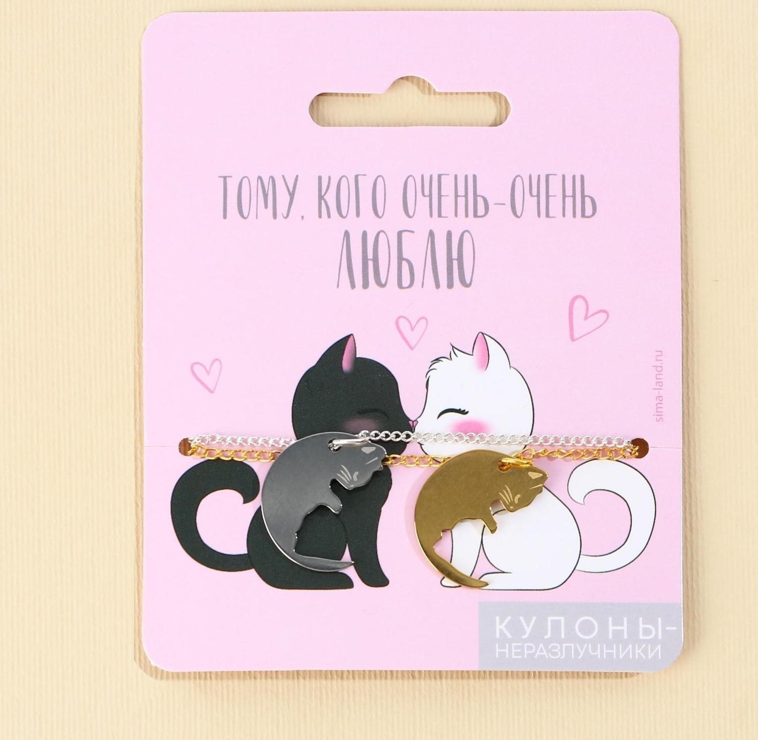 Кулоны неразлучники «Тому кого люблю», 2 шт, длина 40 см