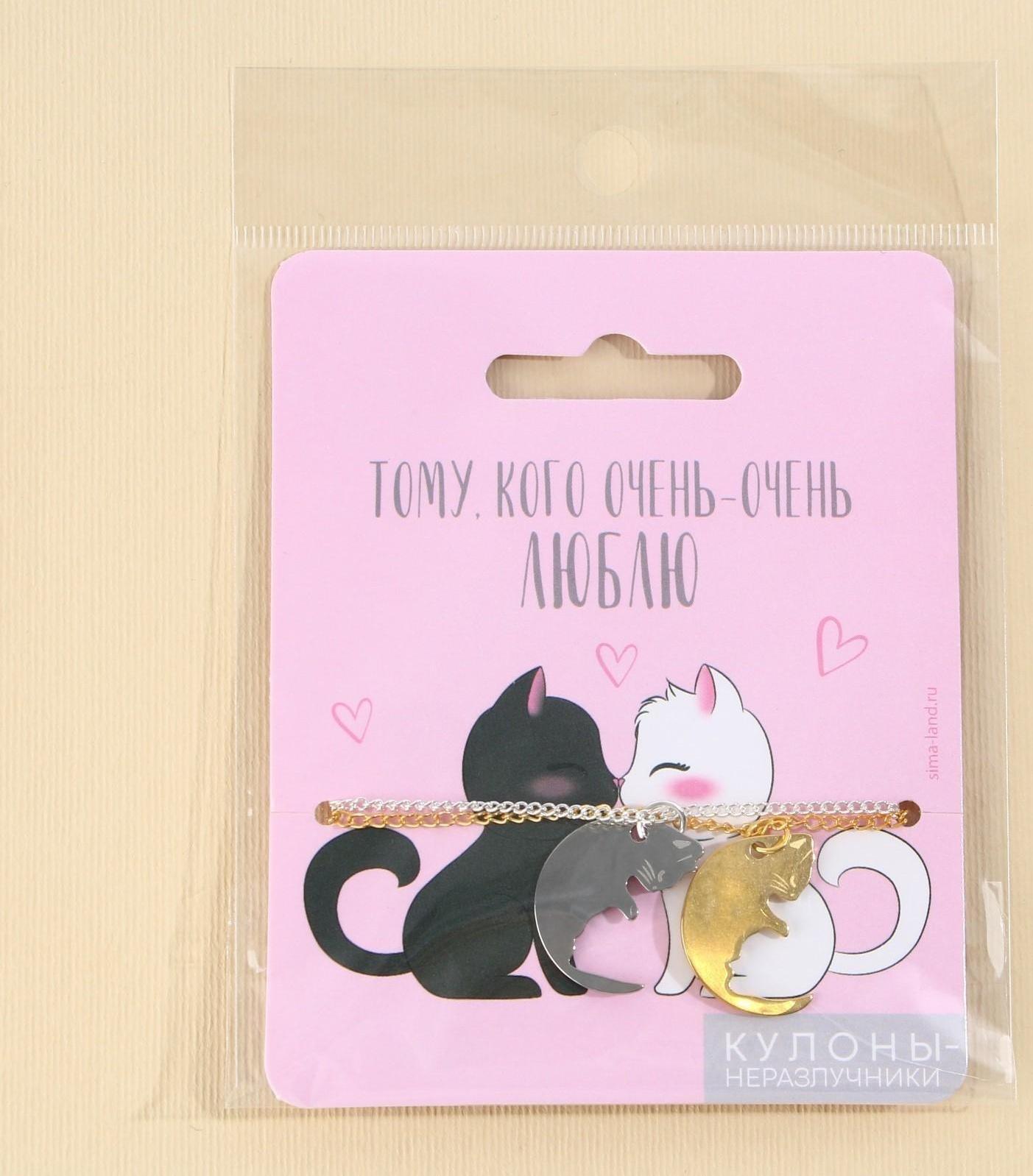 Кулоны неразлучники «Тому кого люблю», 2 шт, длина 40 см