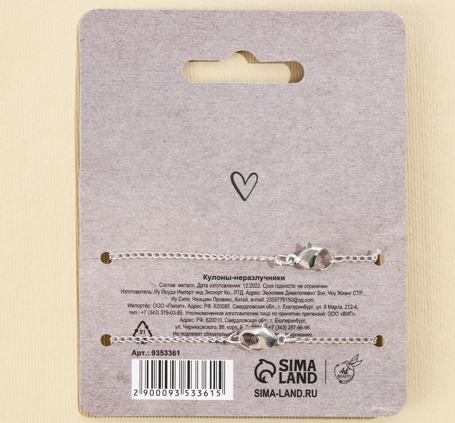 Кулоны неразлучники «Mother and doughter», 2 шт, длина 40 см