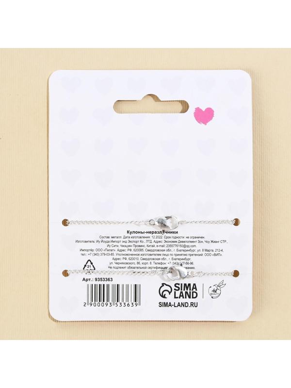 Кулоны неразлучники «Счастье», 2 шт, длина 40 см