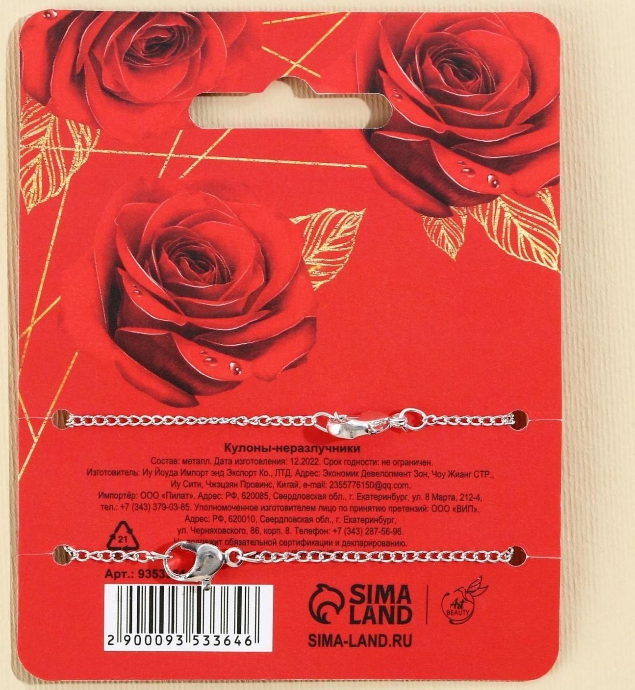 Кулоны неразлучники «Моя любовь», 2 шт, длина 40 см