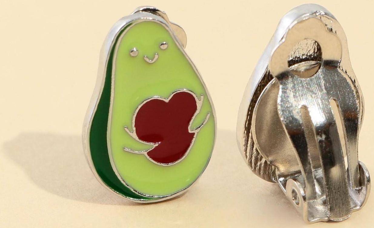 Набор детской бижутерии клипсы и кулон «Авокадно»