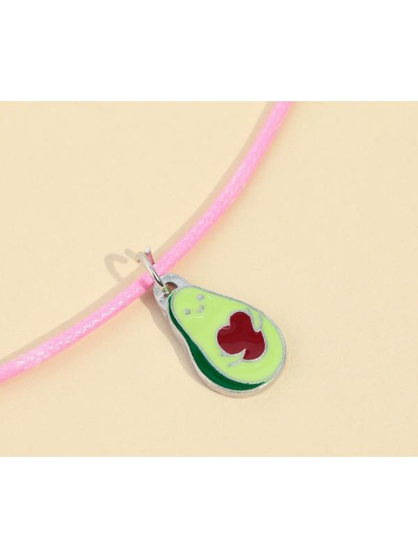 Набор детской бижутерии клипсы и кулон «Авокадно»