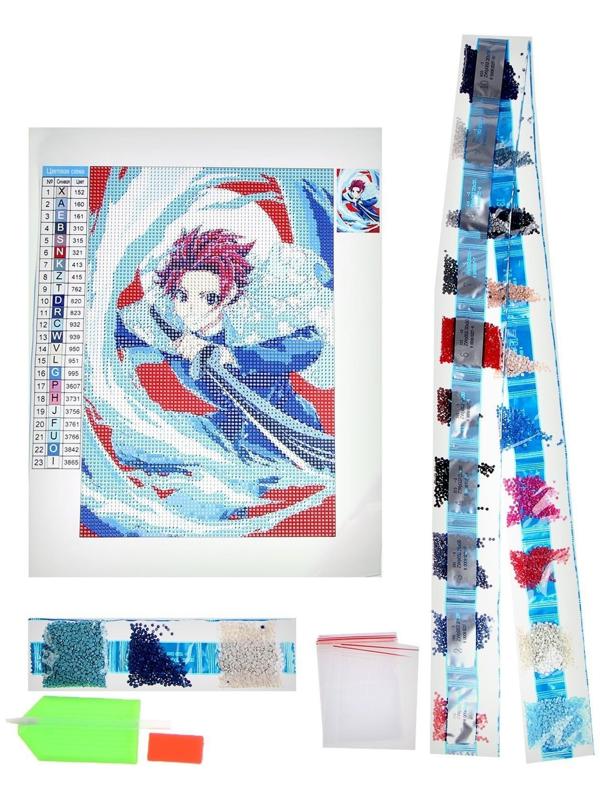 Алмазная вышивка с полным заполнением «Самурай с клинком»‎, холст, 20х30 см