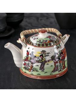 Чайник керамический заварочный с металлическим ситом «Парк», 600 мл