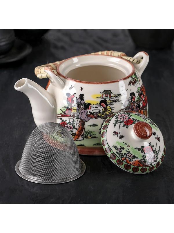 Чайник керамический заварочный с металлическим ситом «Парк», 600 мл