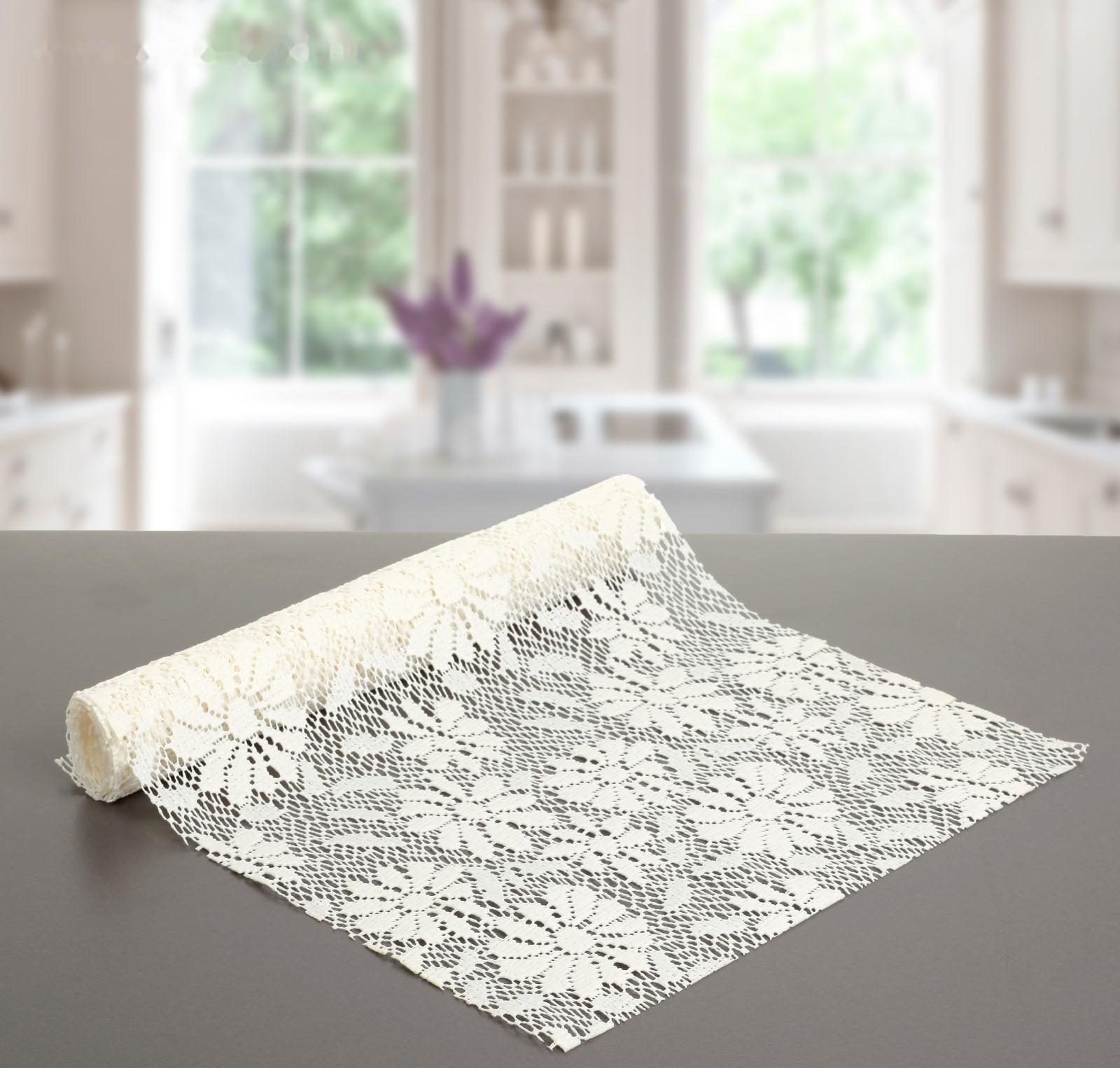 Коврик противоскользящий Доляна «Цветы», 30×90 см, цвет молочный