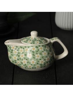 Чайник заварочный «Весеннее цветение», 200 мл , с металлическим ситом, цвет зеленый