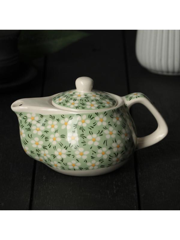 Чайник заварочный «Весеннее цветение», 200 мл , с металлическим ситом, цвет зеленый