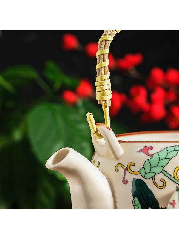 Чайник керамический заварочный с металлическим ситом «Лотос», 900 мл