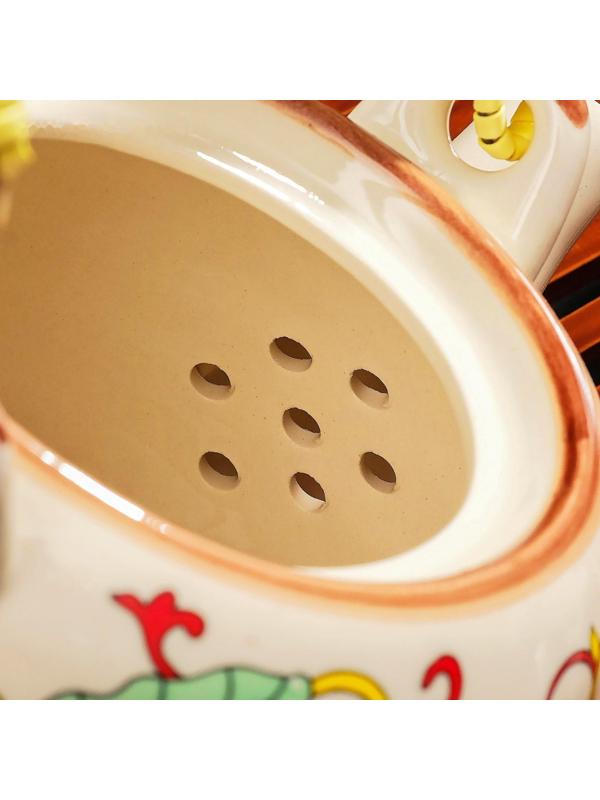 Чайник керамический заварочный с металлическим ситом «Лотос», 900 мл