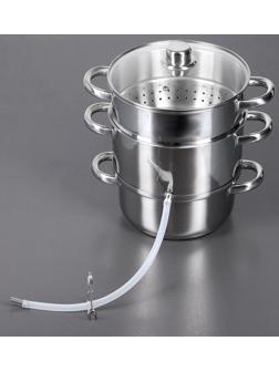 Соковарка из нержавеющей стали Доляна, 5,8 л, d=23 см, индукция, стеклянная крышка, цвет хромированный