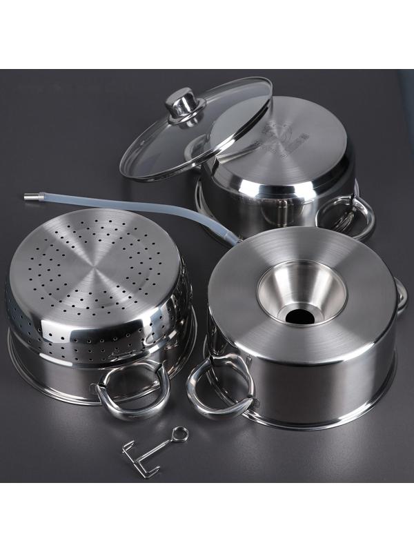 Соковарка из нержавеющей стали Доляна, 5,8 л, d=23 см, индукция, стеклянная крышка, цвет хромированный