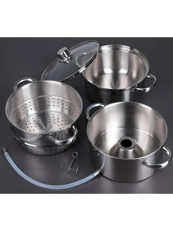 Соковарка из нержавеющей стали Доляна, 5,8 л, d=23 см, индукция, стеклянная крышка, цвет хромированный