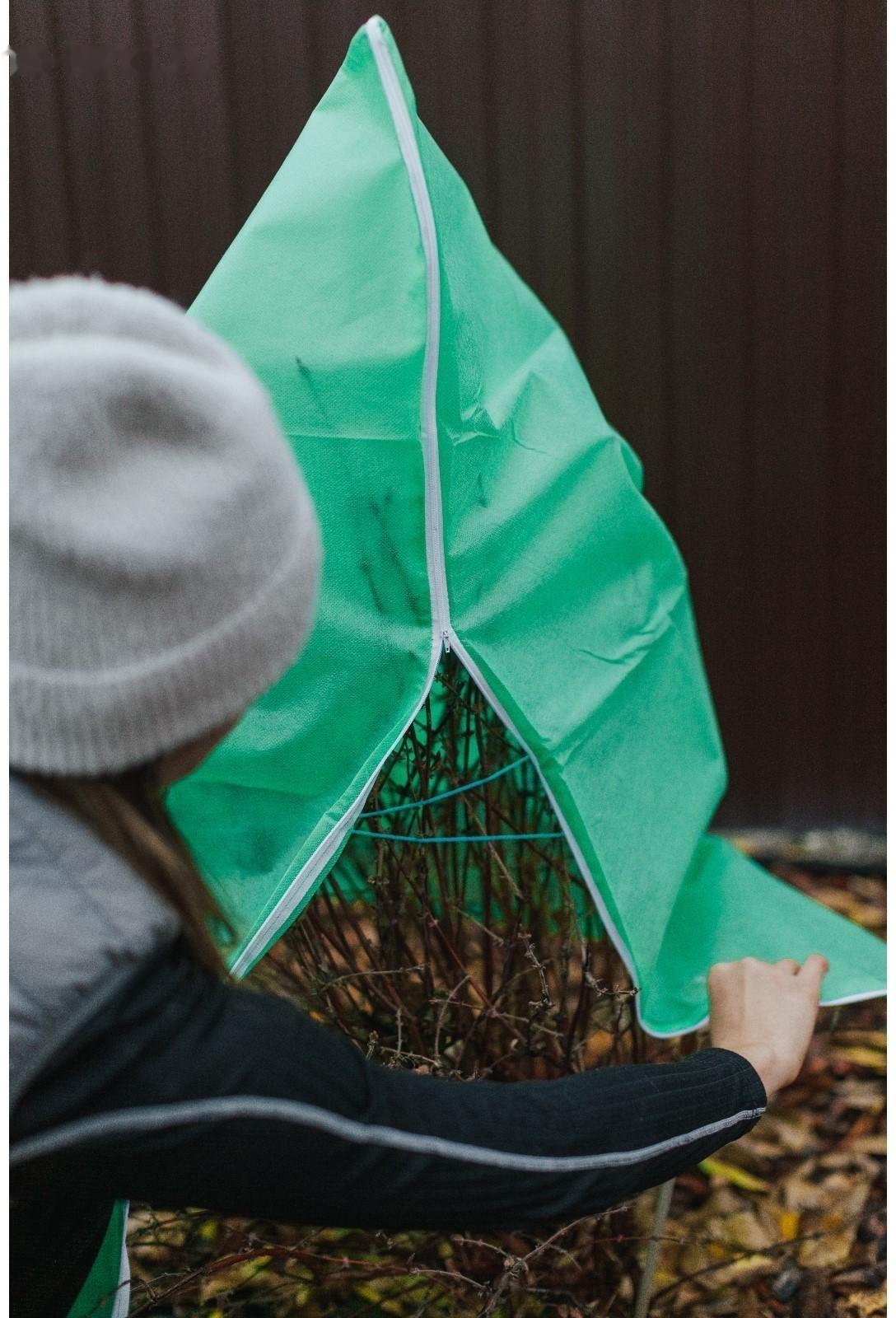 Чехол для растений, прямоугольный на молнии, 120 × 100 см, спанбонд с УФ-стабилизатором, плотность 60 г/м², цвет МИКС