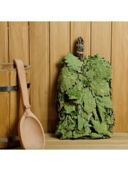 Веник для бани дубовый, в индивидуальной упаковке