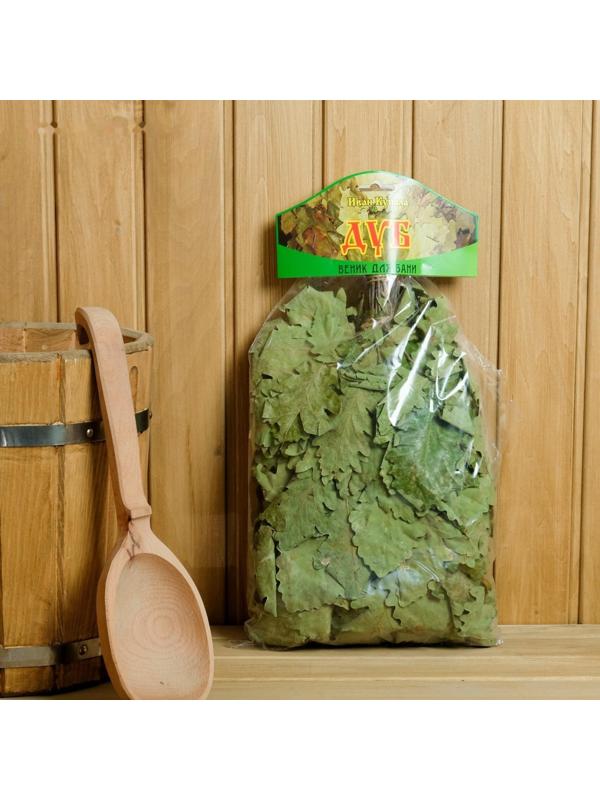 Веник для бани дубовый, в индивидуальной упаковке