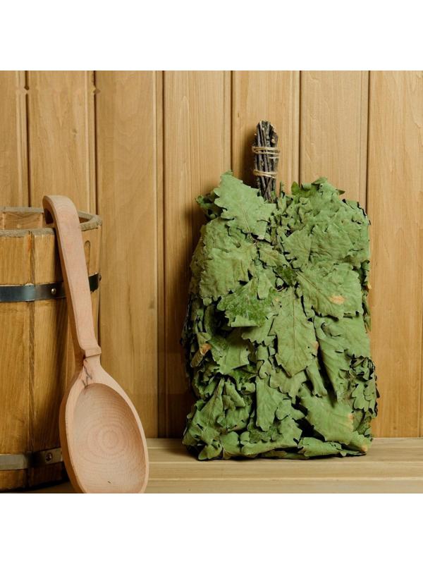 Веник для бани дубовый, в индивидуальной упаковке