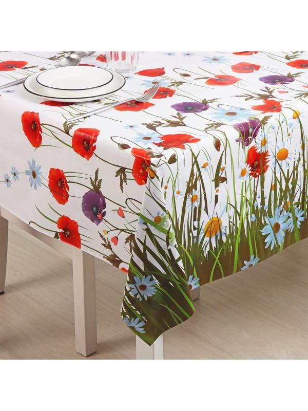 Клеёнка столовая на нетканой основе Доляна «Цветочное поле», ширина 137 см, рулон 20 м