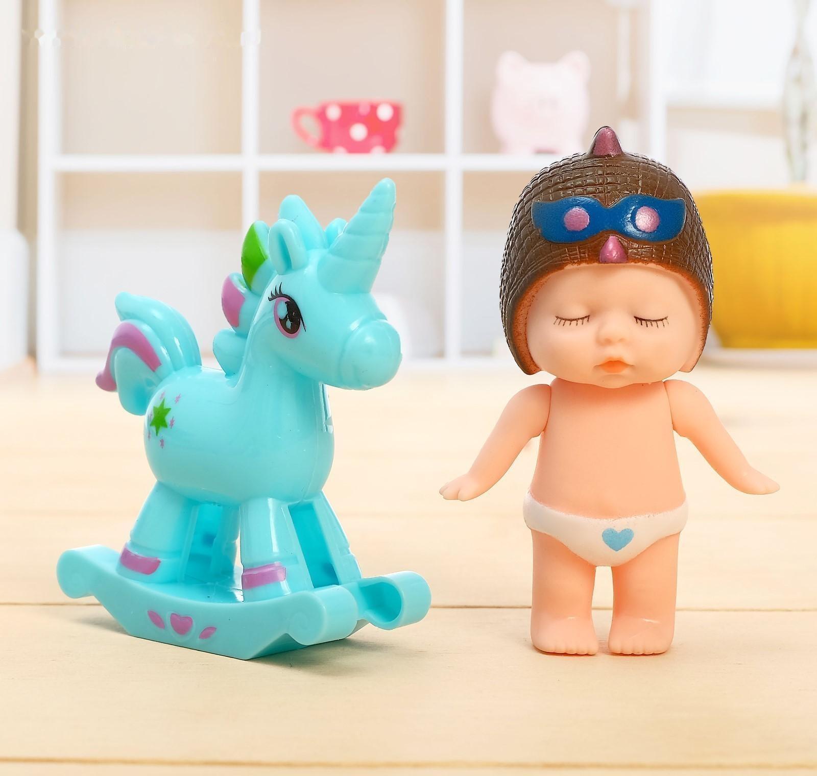 Пупс «Саша» с качалкой, МИКС