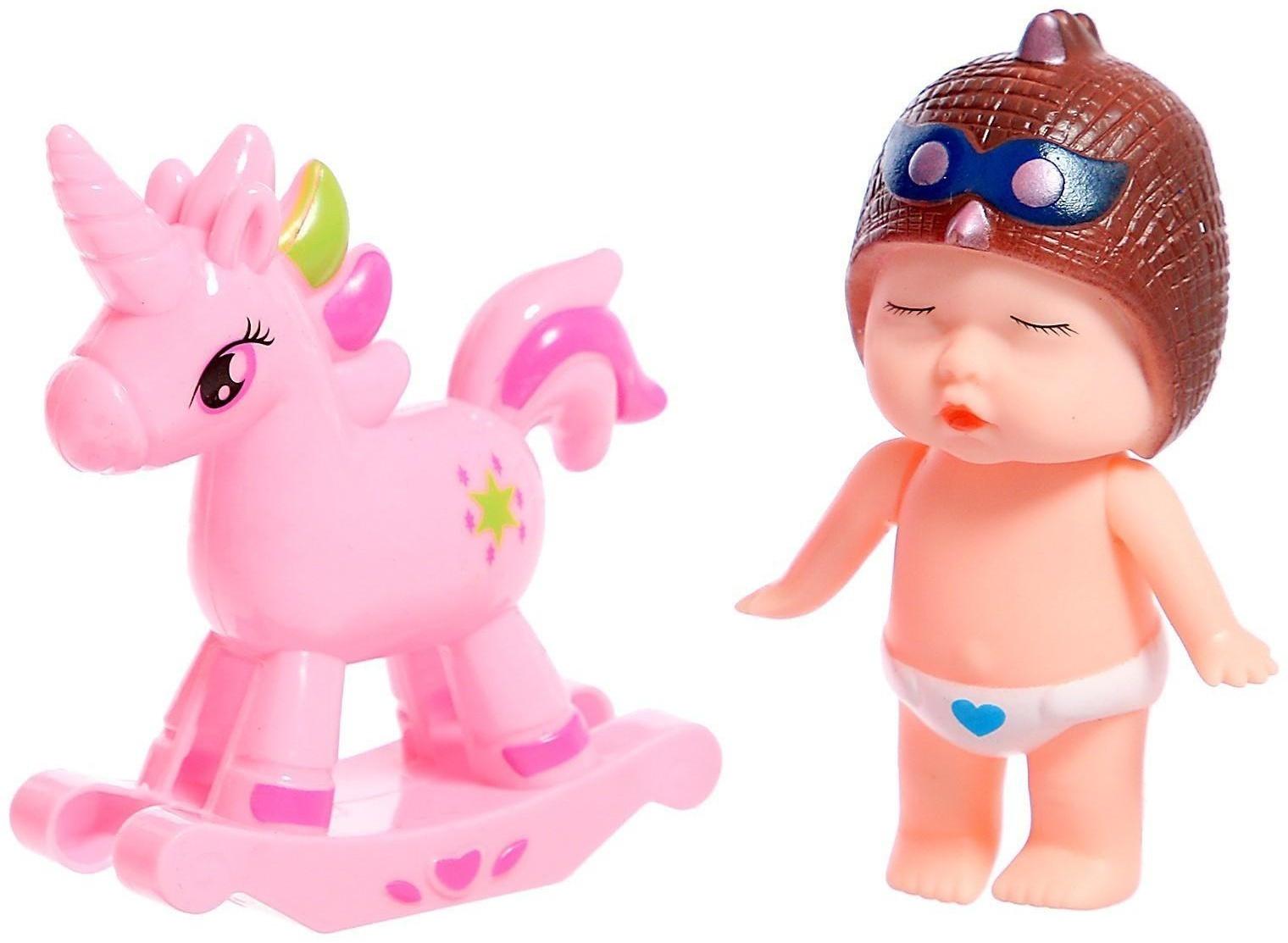 Пупс «Саша» с качалкой, МИКС