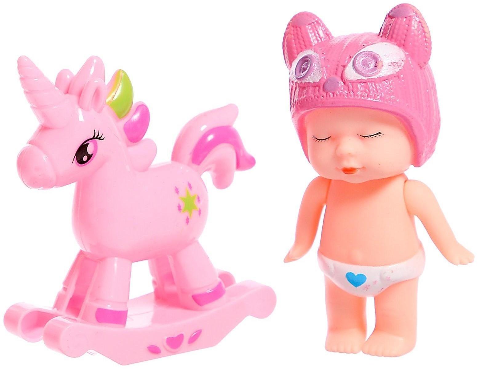 Пупс «Саша» с качалкой, МИКС