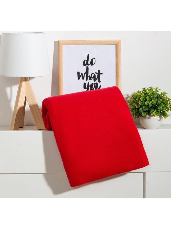 Плед Экономь и Я 150*180см, цв. красный, пл.160 г/м2, 100% п/э