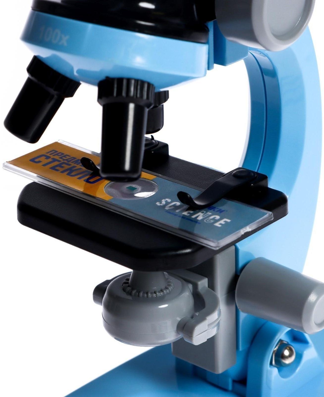 Микроскоп детский «Юный ботаник», кратность х100, х400, х1200, подсветка