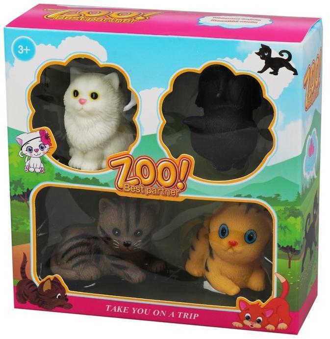 Набор виниловых животных Кошки, 4 шт., кор.