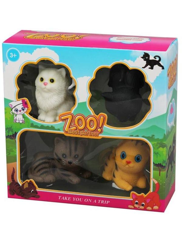 Набор виниловых животных Кошки, 4 шт., кор.