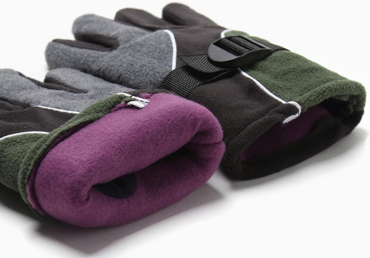 Перчатки мужские двухслойные MINAKU цв.серый/хаки, р-р 26 см