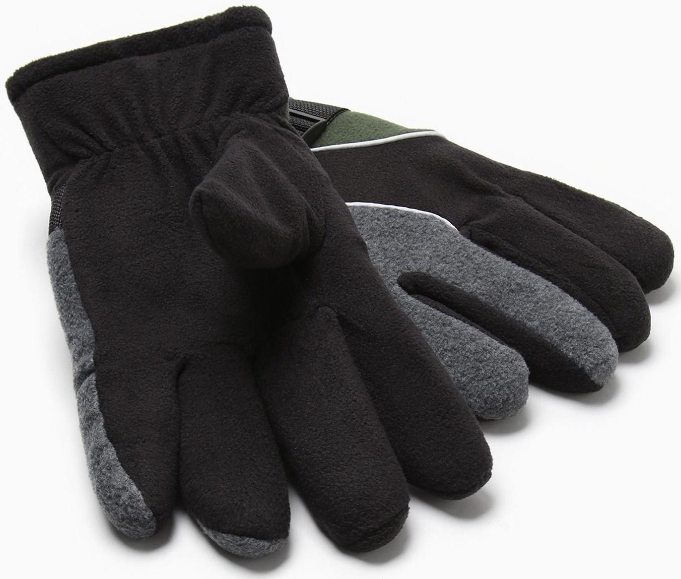 Перчатки мужские двухслойные MINAKU цв.серый/хаки, р-р 26 см