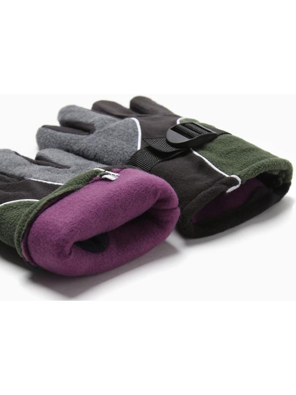 Перчатки мужские двухслойные MINAKU цв.серый/хаки, р-р 26 см