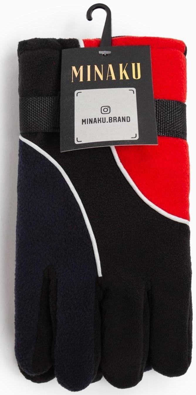 Перчатки мужские двухслойные MINAKU цв. красный, р-р 26 см