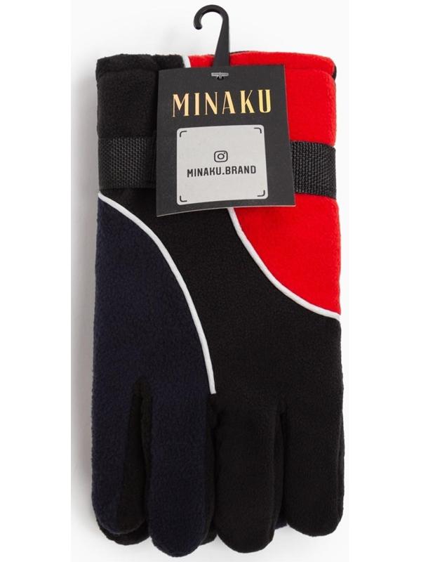 Перчатки мужские двухслойные MINAKU цв. красный, р-р 26 см