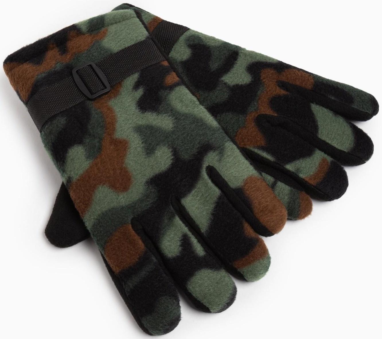 Перчатки мужские двухслойные MINAKU цв. хаки, р-р 26 см